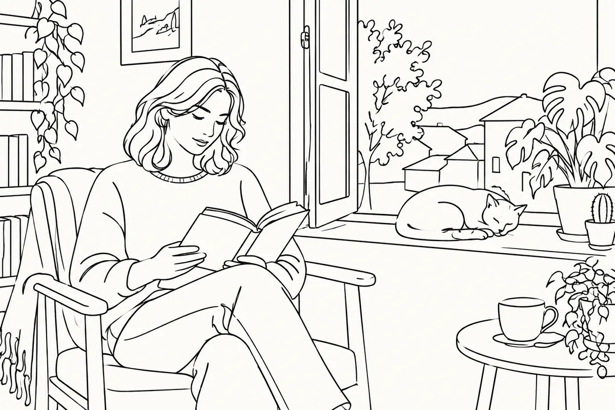 Imagen base transformada al estilo Line art monolínea