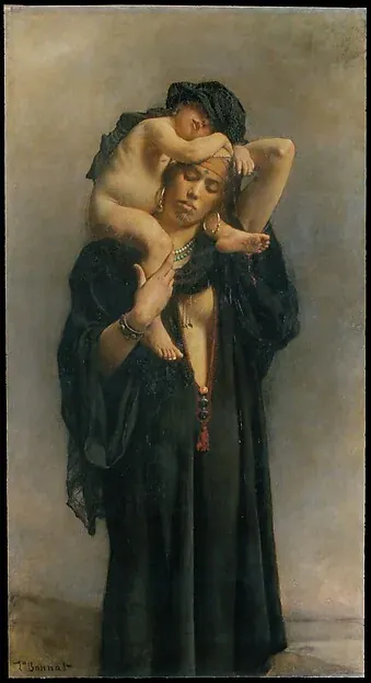 An Egyptian Peasant Woman and Her Child, Léon Bonnat