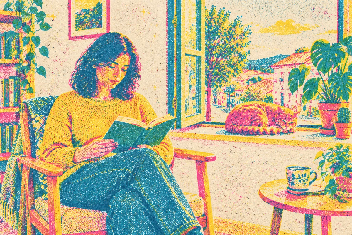Imagen base transformada al estilo Risograph