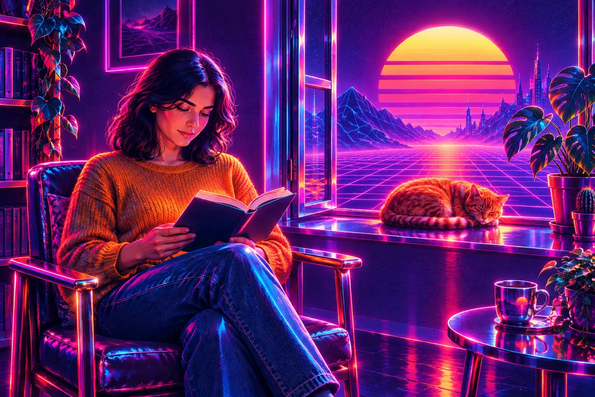 Imagen base transformada al estilo Synthwave