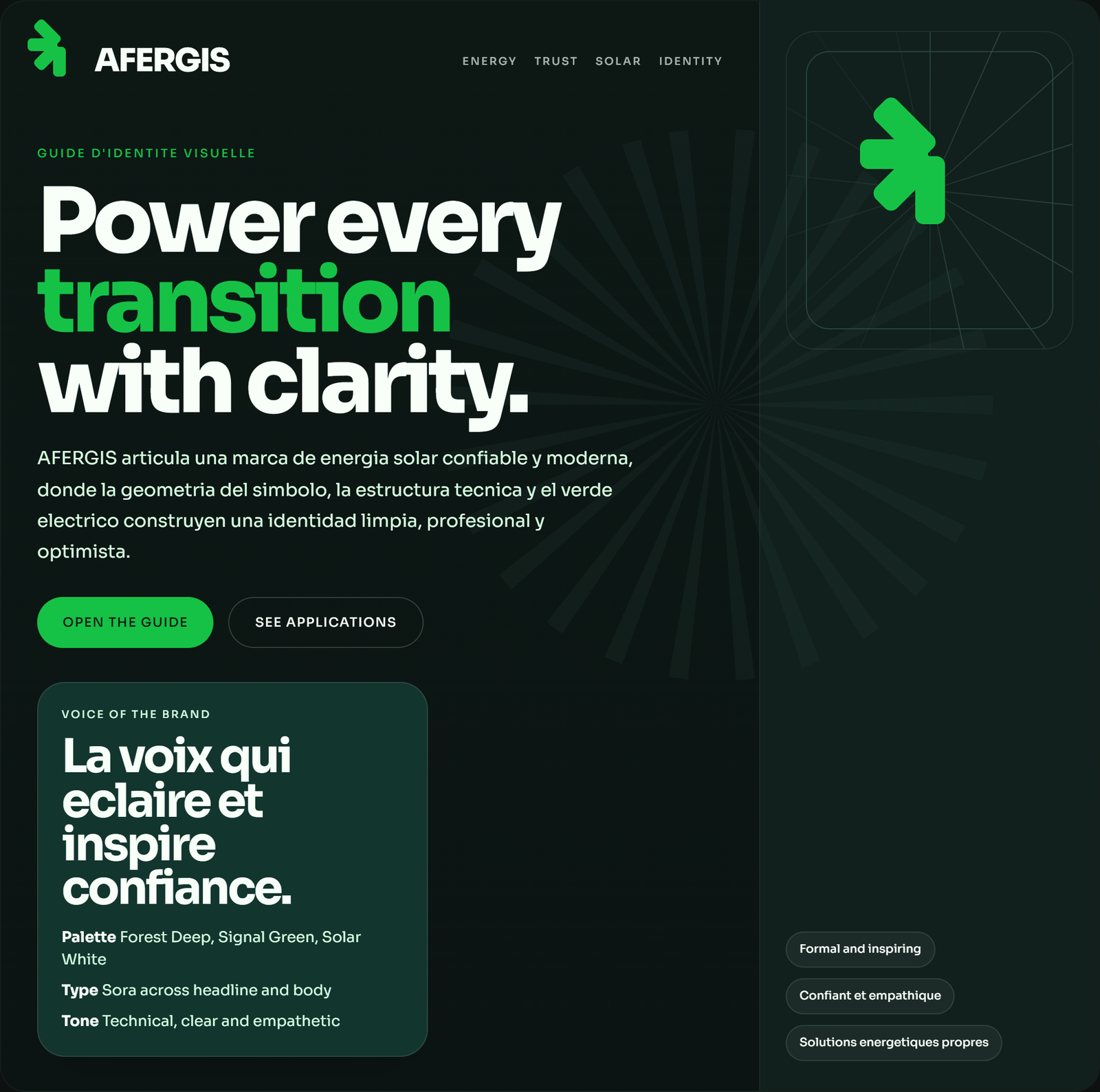 Hero del style guide AFERGIS