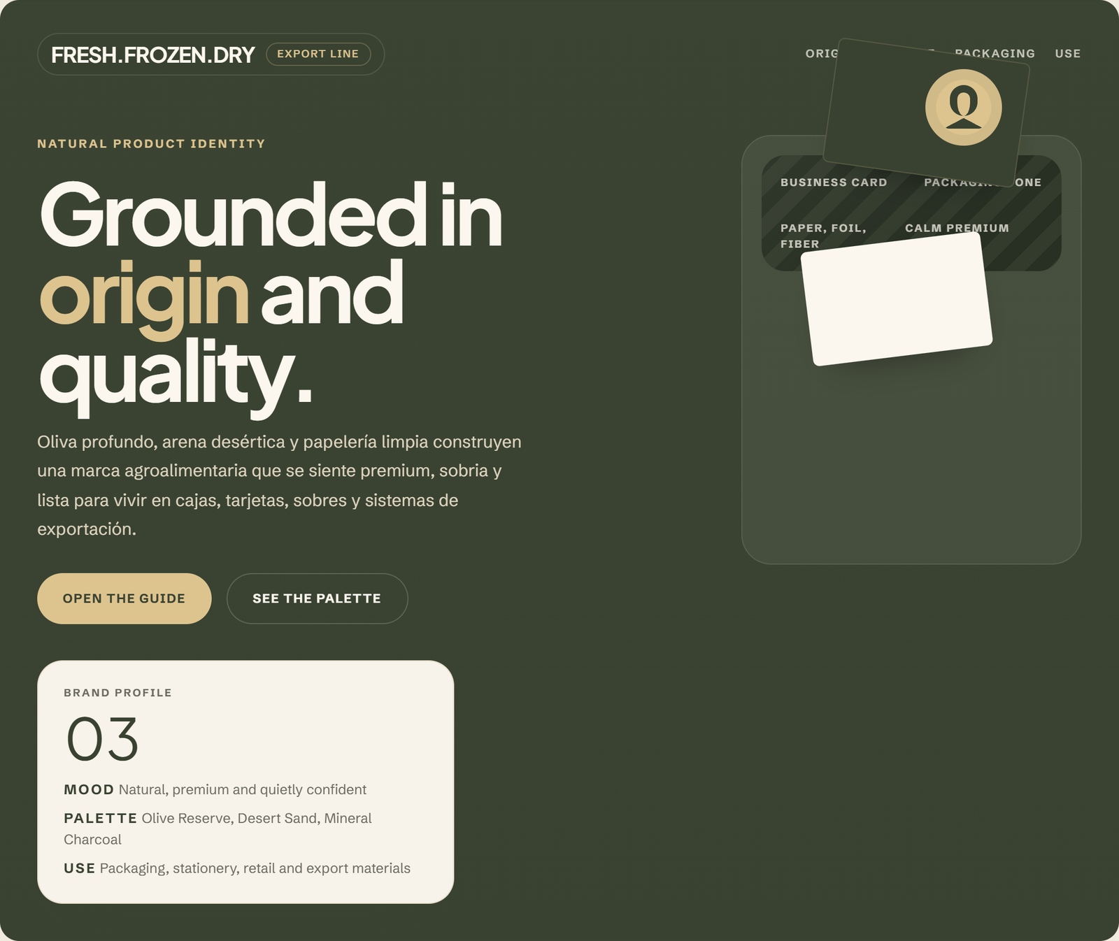 Hero del style guide Fresh Frozen Dry