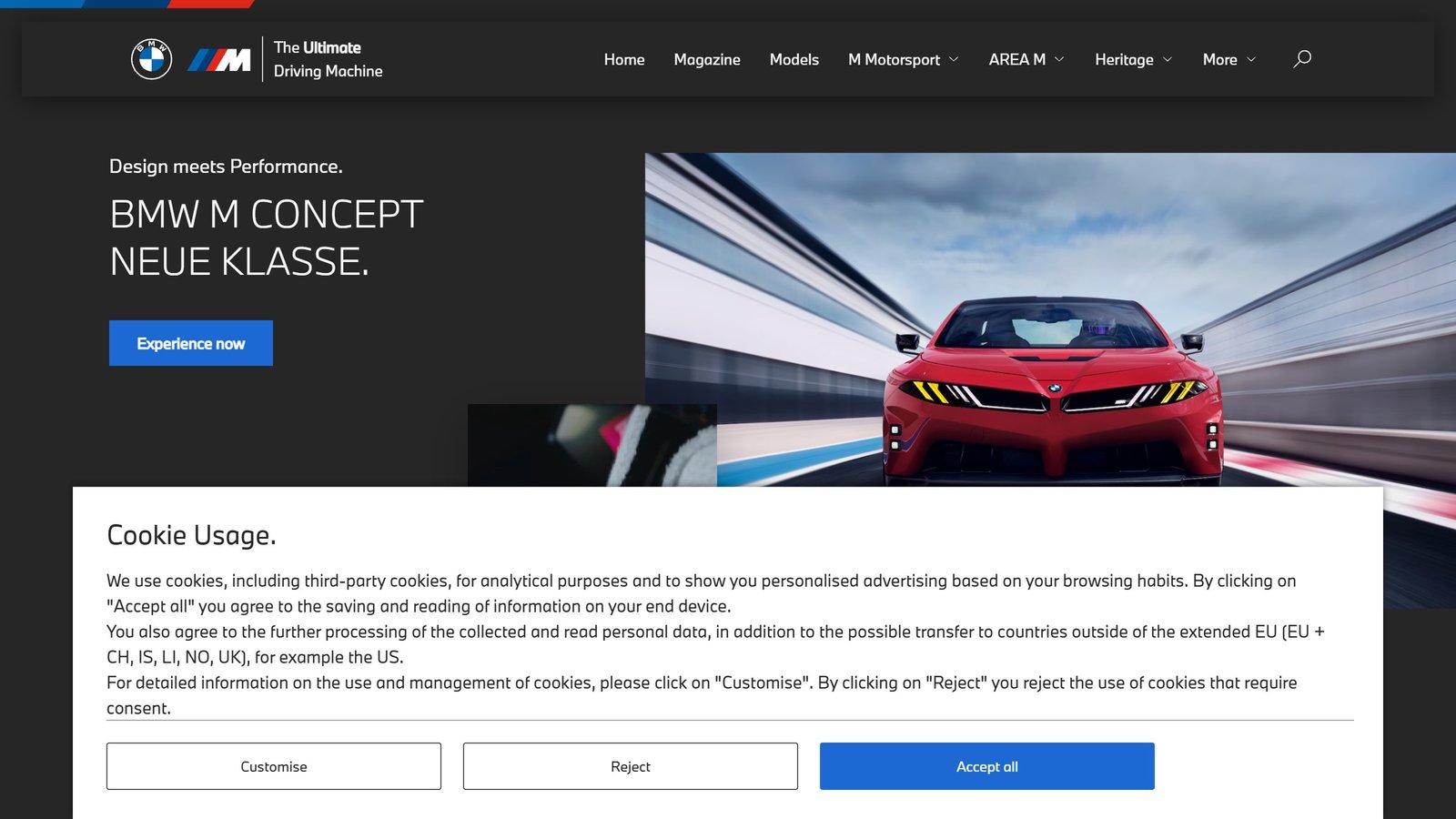Hero del style guide BMW M